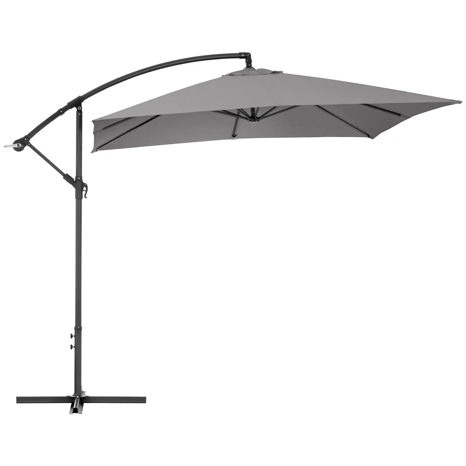 Occasion Parasol de jardin - gris foncé - carré - 250 x 250 cm - inclinable