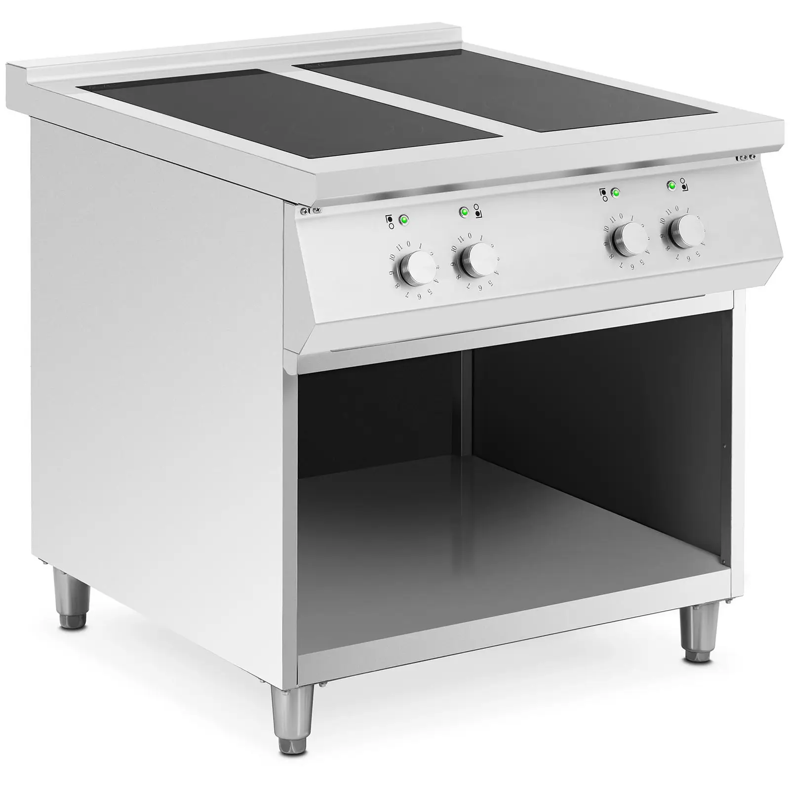 Cuisinière induction - 17 000 W - 4 plaques de cuisson - 260 °C - Compartiment de rangement - Royal Catering