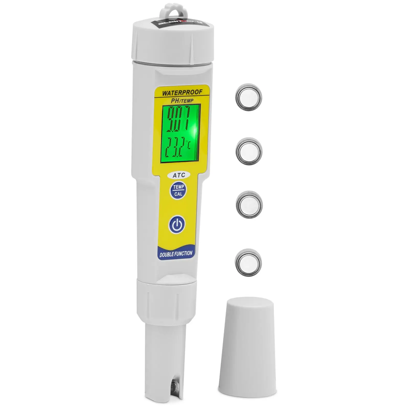 Occasion Testeur de pH avec température - LCD - 0-14 pH / température 0 - 50 °C
