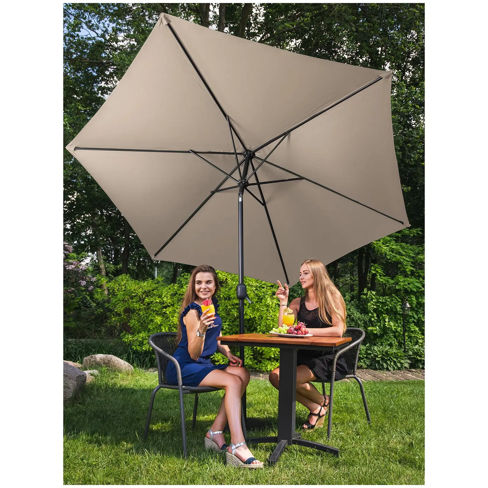 Parasol de terrasse – Crème – Hexagonal – Ø 270 cm – Inclinable