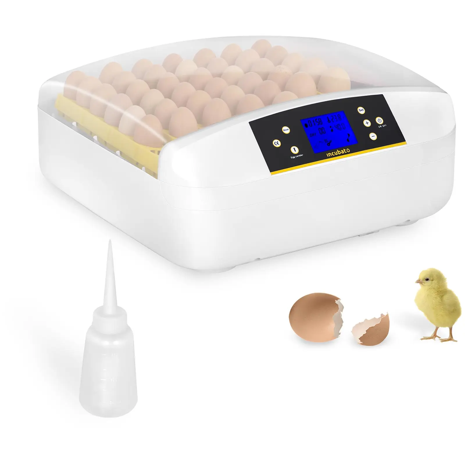 Caille Couveuse Automatique de 56 œufs de Poules ou Canards à Affichage Digital de la température Canard Incubateur Automatique Mini LED et contrôle de lhumidité pour Couver Poule 56 œufs 