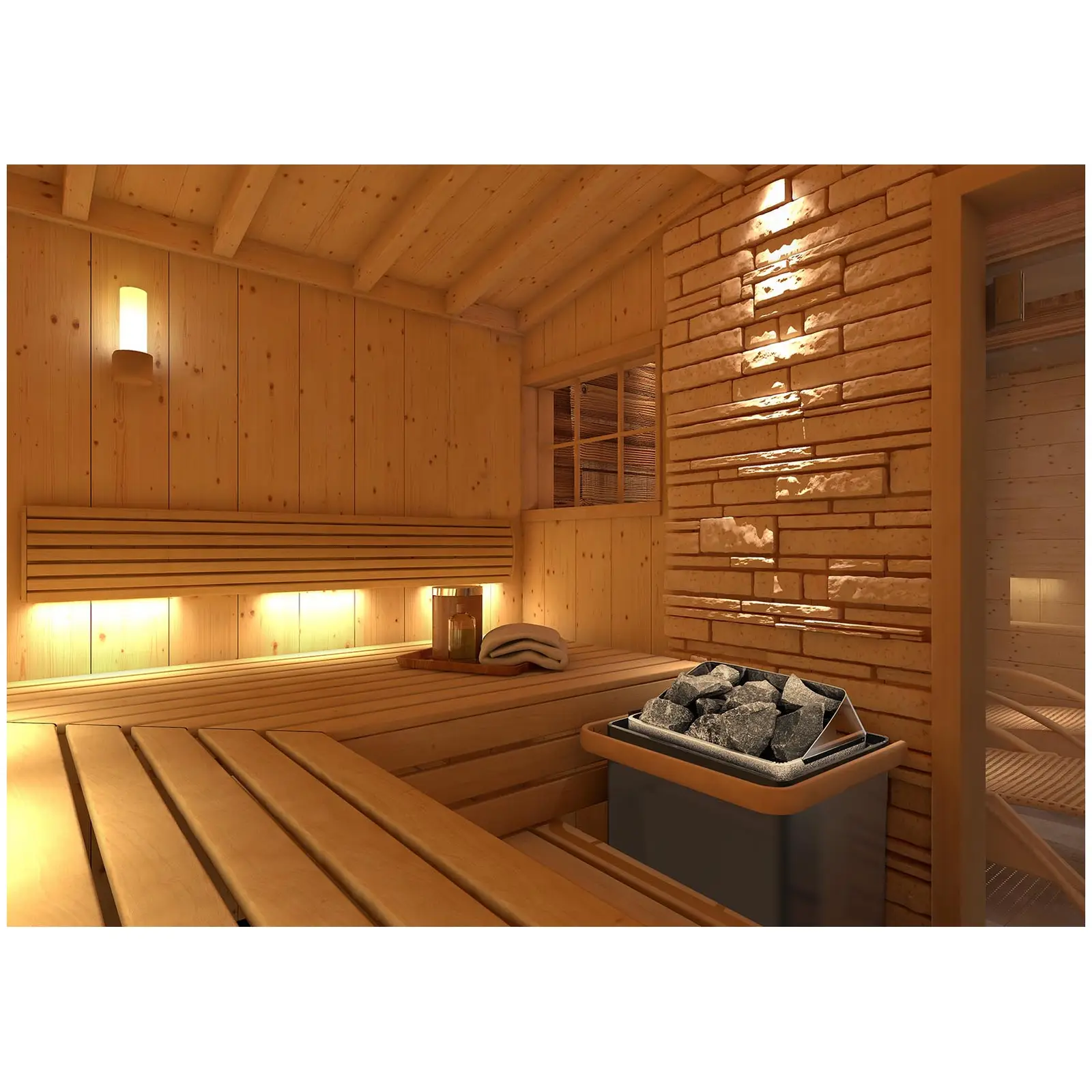 Poêle pour sauna - 4,5 kW - 30 à 110 °C - Unité de commande comprise