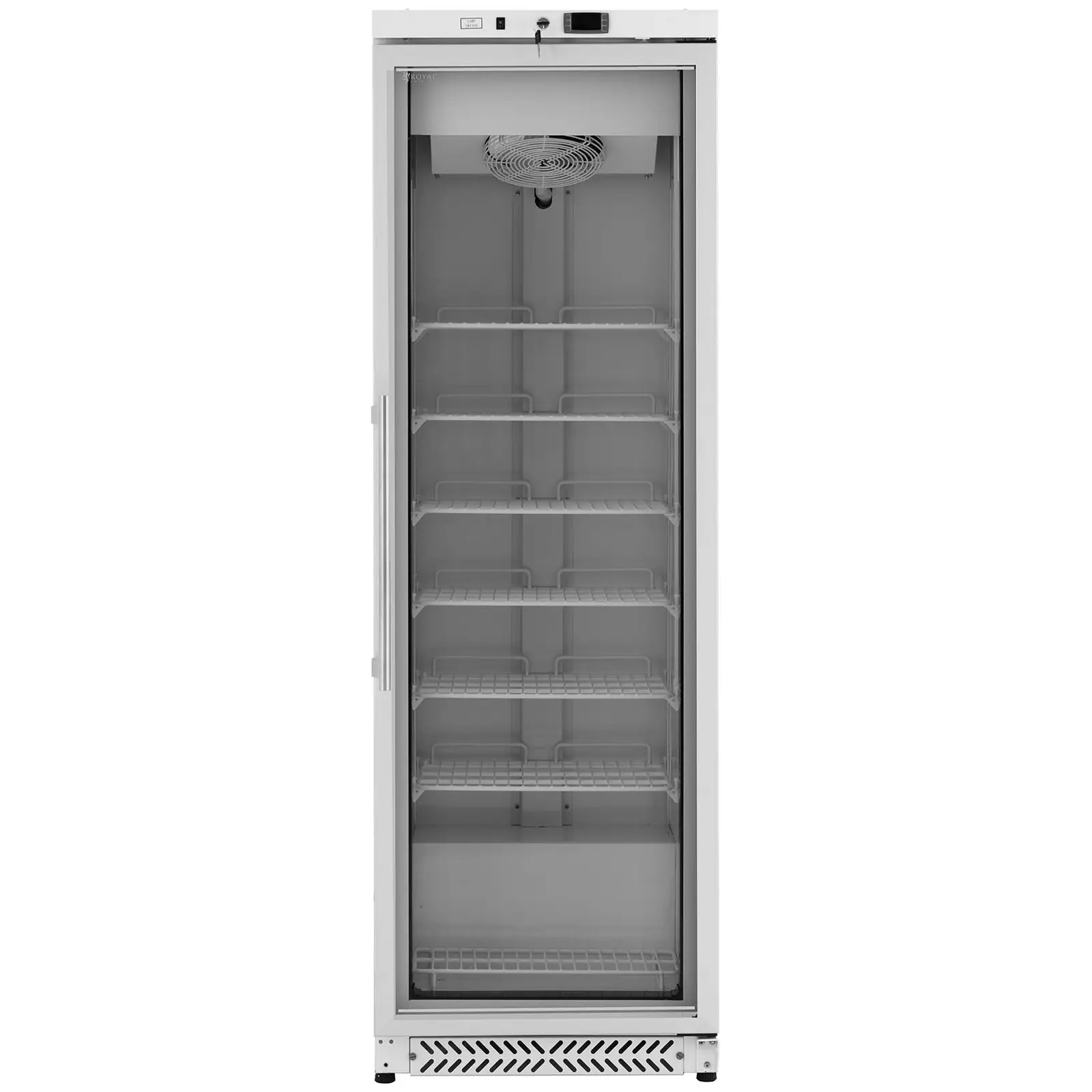 Congélateur armoire - 380 l - Royal Catering - Porte en verre - Blanc - Réfrigérant R290