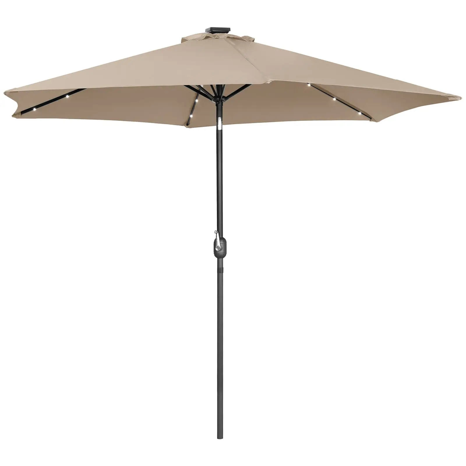Parasol avec LED - Crème - Rond - Ø 300 cm - Inclinable