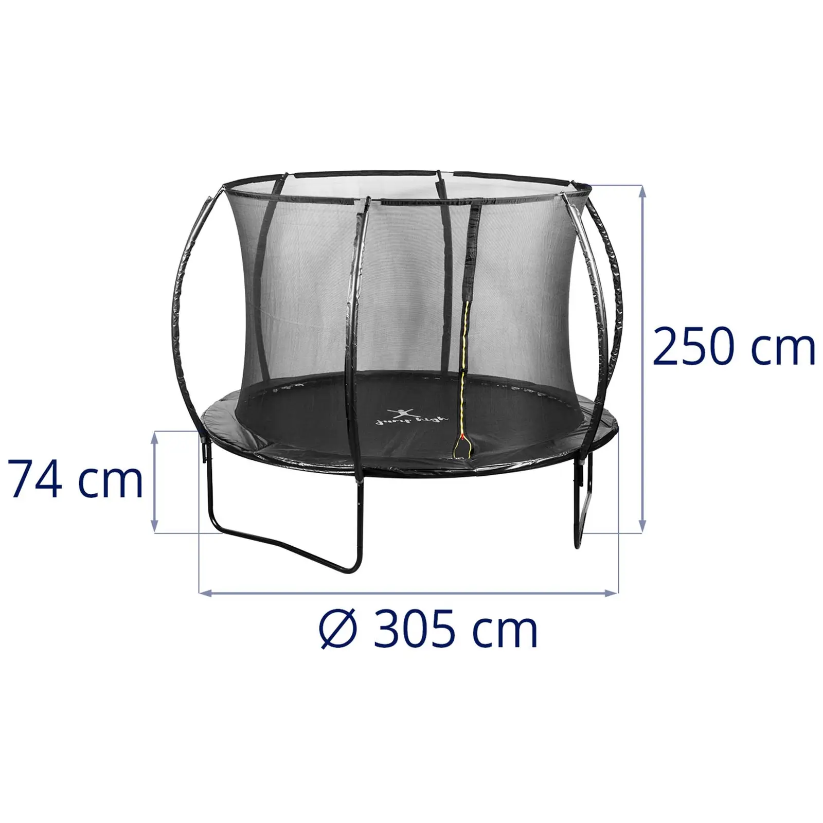 Trampoline de jardin - ⌀305 cm - 120 kg - Filet