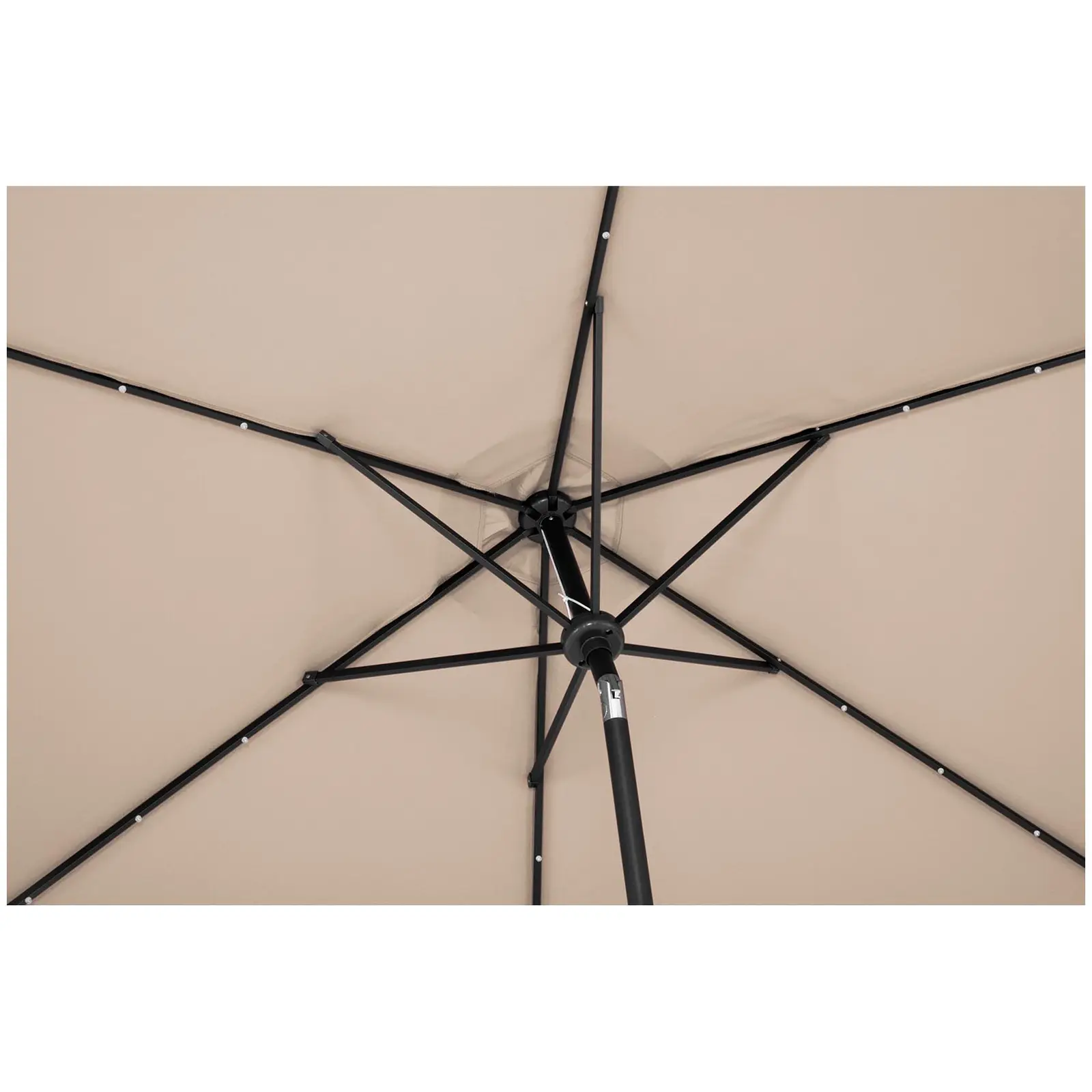 Parasol avec LED - Crème - Rond - Ø 300 cm - Inclinable