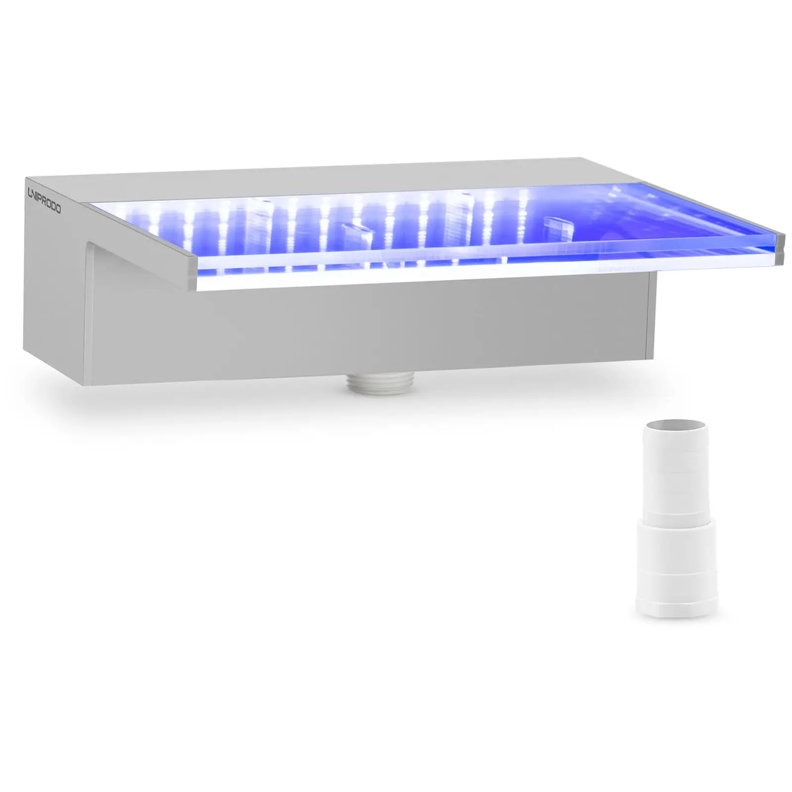 Fontaine de piscine - 30 cm - Éclairage LED - Bleu / Blanc - Lame d'eau 135 mm