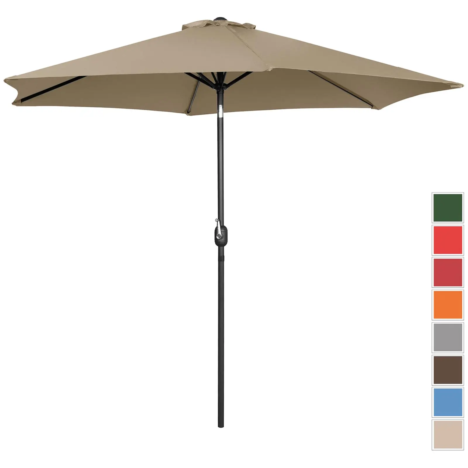 Parasol de terrasse – Taupe – Hexagonal – Ø 300 cm – Inclinable