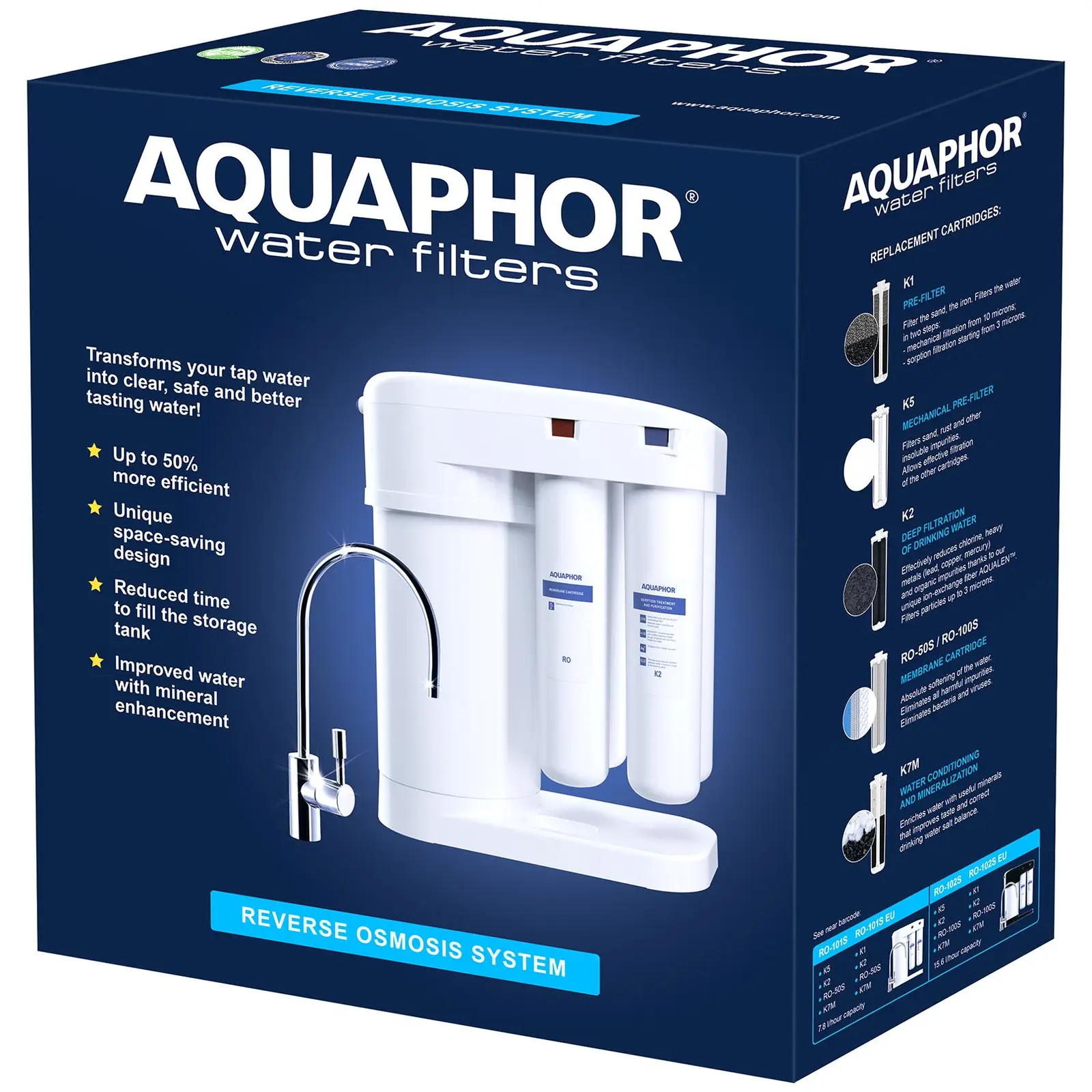 Osmoseur inverse Aquaphor - 190 l/jour - Avec robinet