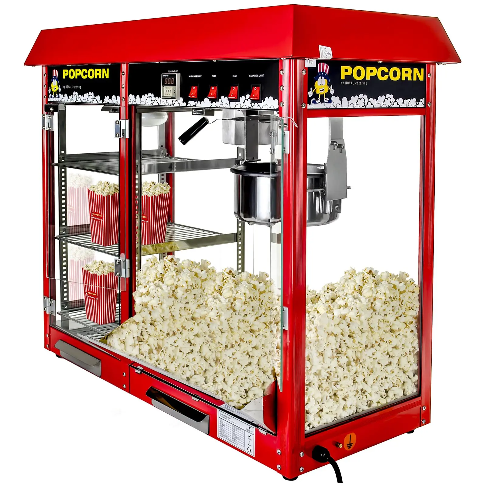 Machine à popcorn avec compartiment chauffant - Rouge