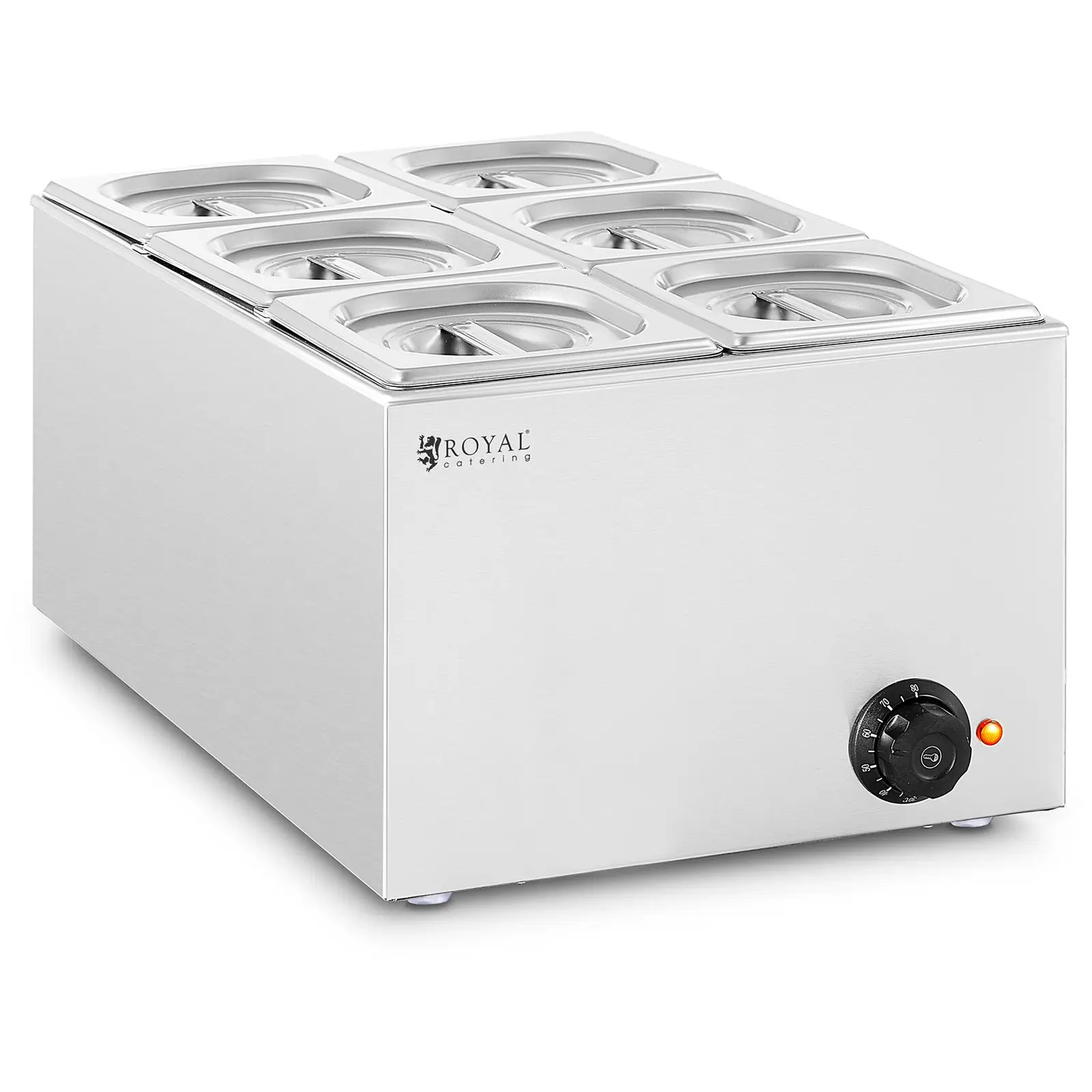 Bain-marie professionnel - 640 W - 6 x Bacs GN 1/6 - Royal Catering