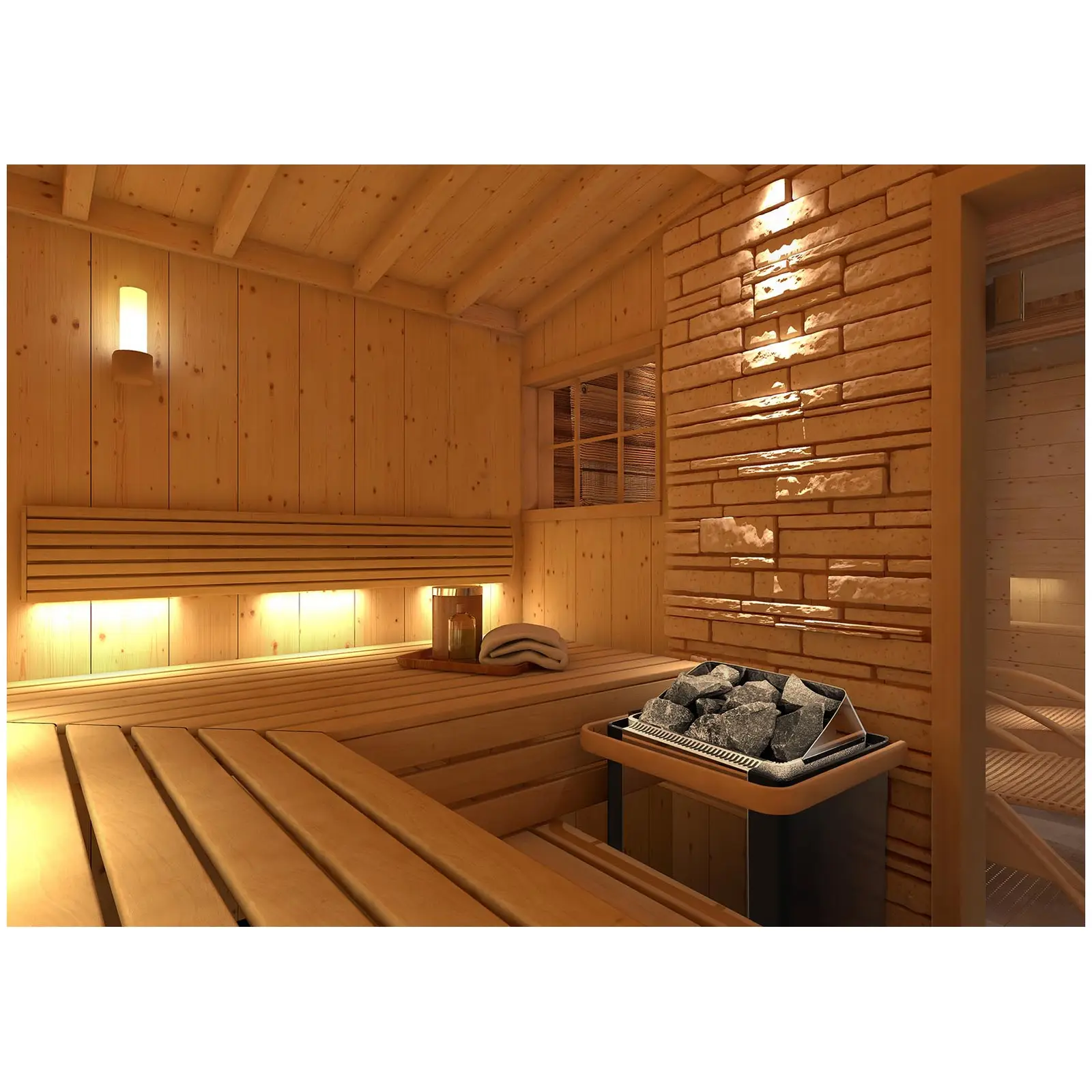 Poêle pour sauna - 8 kW - 30 à 110 °C - Enveloppe en inox