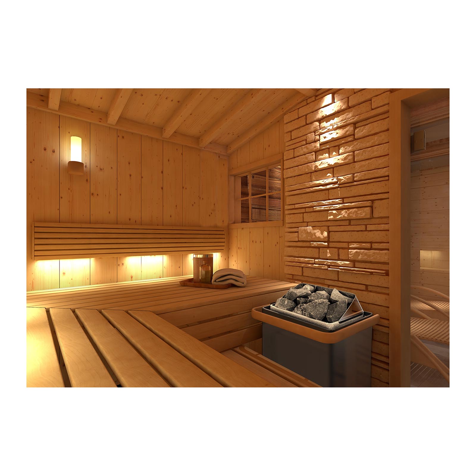 Kit poêle pour sauna avec commande pour sauna - 9 kW - 30 à 110 °C - Écran LED