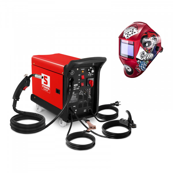 Set d&#039;équipement de soudage Poste combiné - 195A - 230V - chariot + Masque de soudure – Pokerface – PROFESSIONAL SERIES