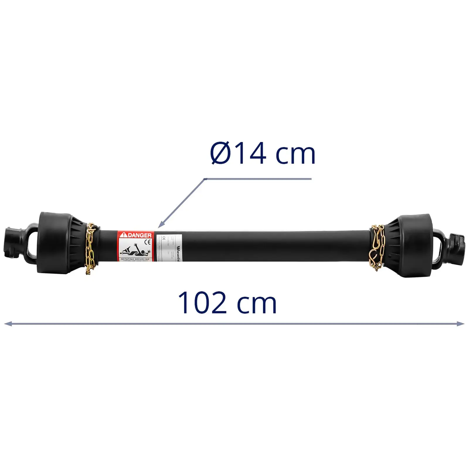 Arbre de transmission avec compensation de longueur - 101 - 141 cm - 1 3/8 pouce / 6 cannelures