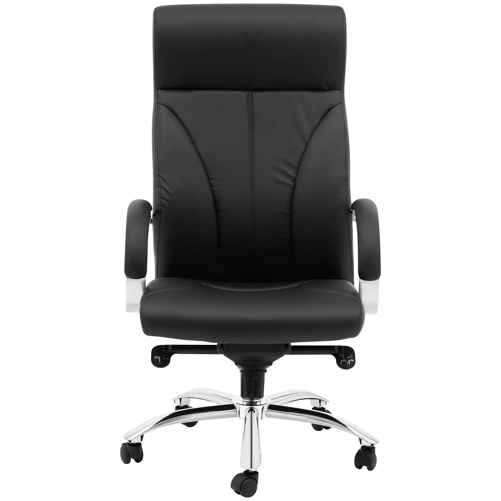 Chaise de bureau - Dossier en cuir synthétique - Coloris noir - 100 kg