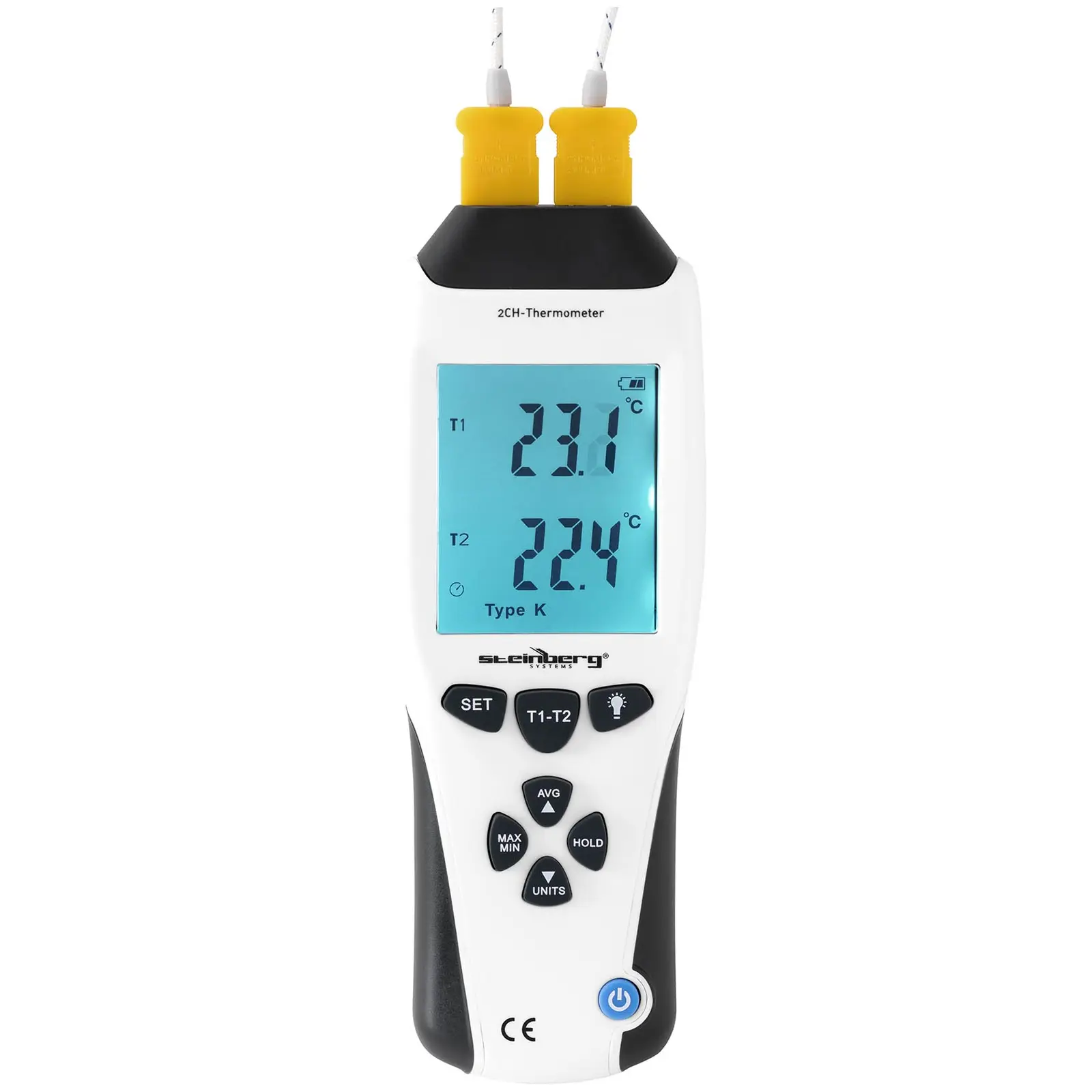 Thermomètre numérique - 2 canaux - Type K/J