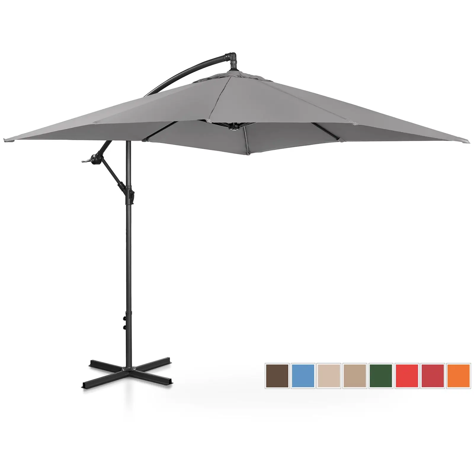 Parasol déporté - Dark grey - Rectangulaire - 250 x 250 cm - Inclinable