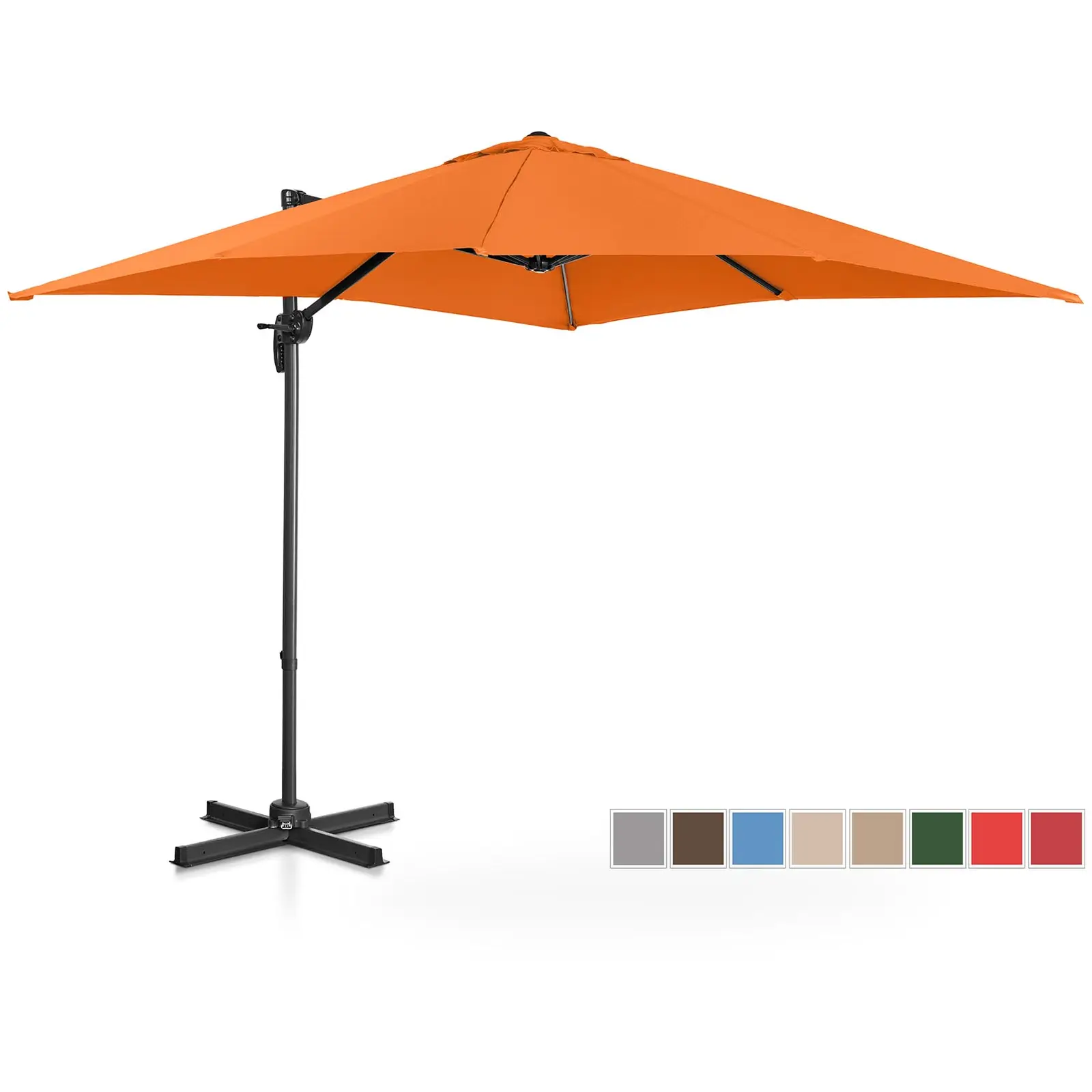 Parasol de jardin - Orange - Carré - 250 x 250 cm - Pivotant