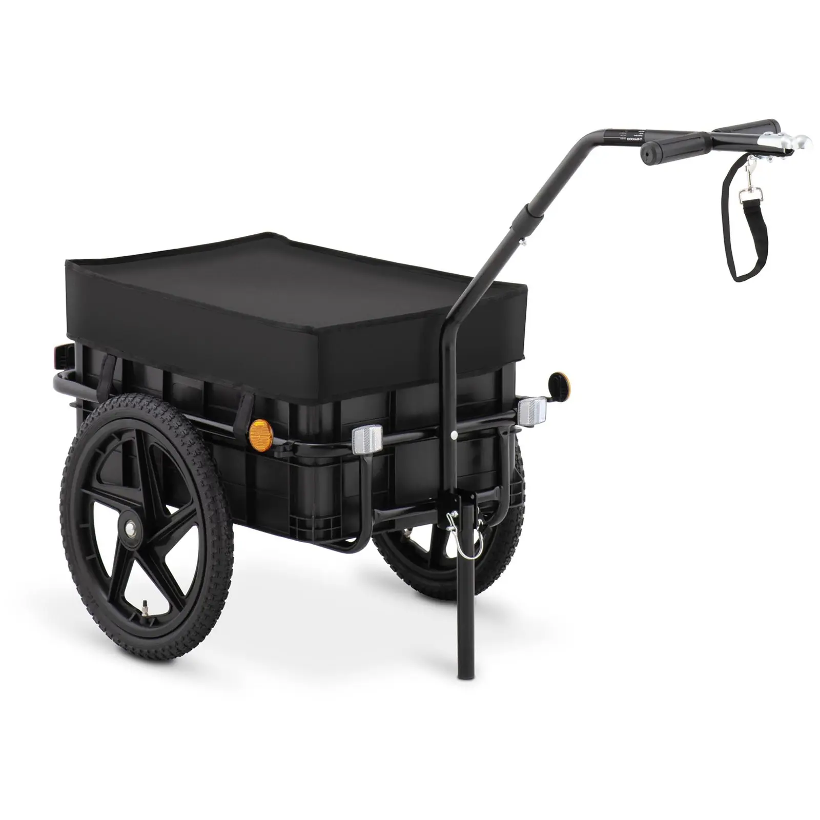 Remorque vélo cargo - 35 kg - Réflecteurs - Bâche