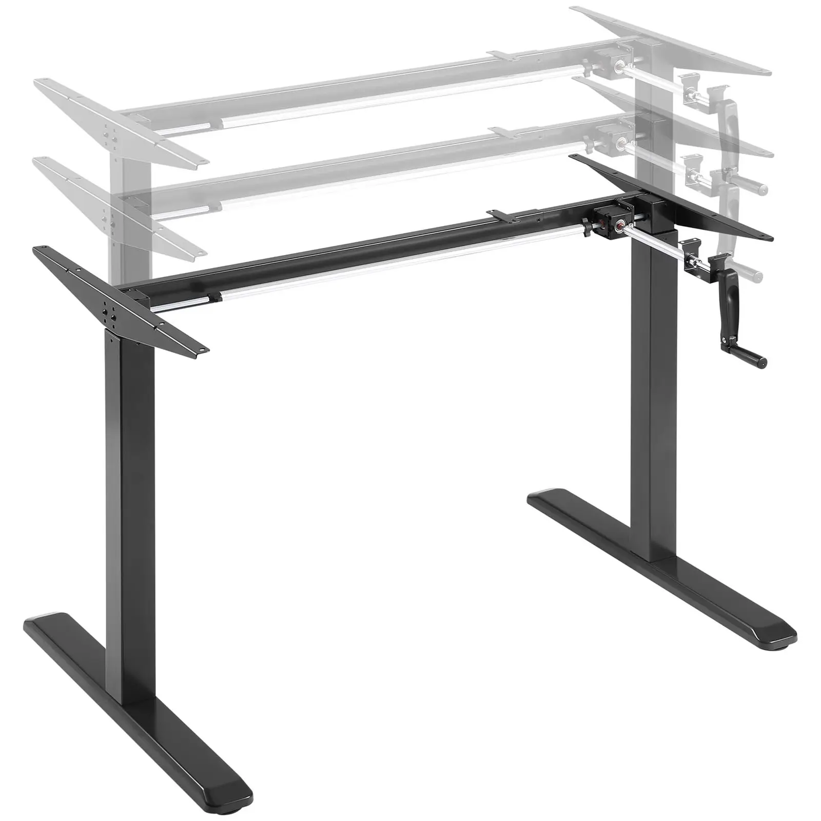 Bureau assis-debout (piètement) - Réglage manuel - 70 kg - Noir