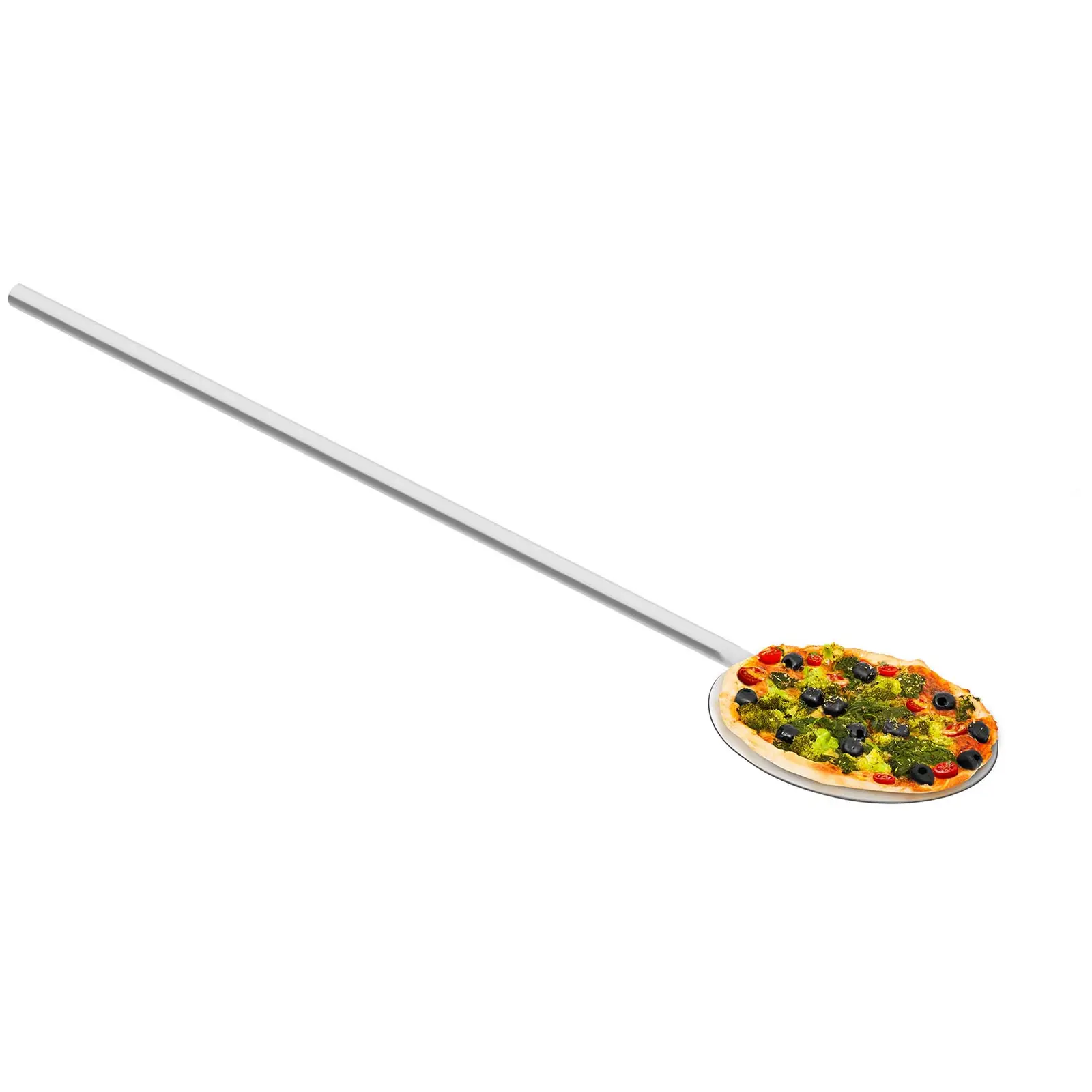 Pelle à pizza inox - 100 cm de long - 20 cm de diamètre