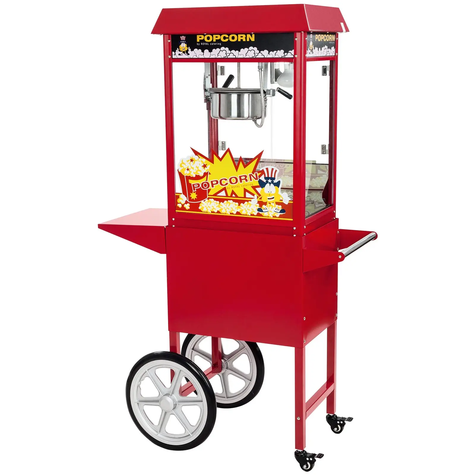 Machine à popcorn avec chariot - Rouge