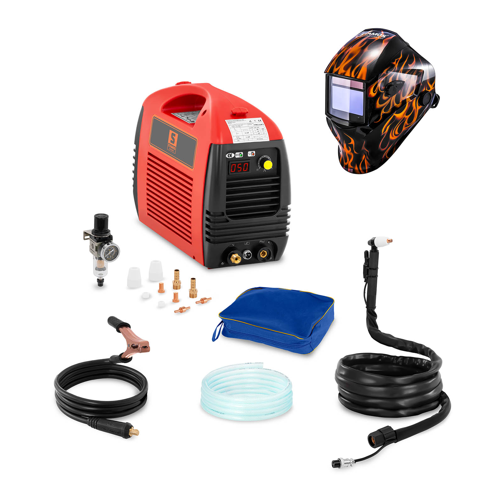 Set d'équipement de soudage Découpeur plasma - 50A - 230V + Masque de soudure –Firestarter 500 – ADVANCED SERIES