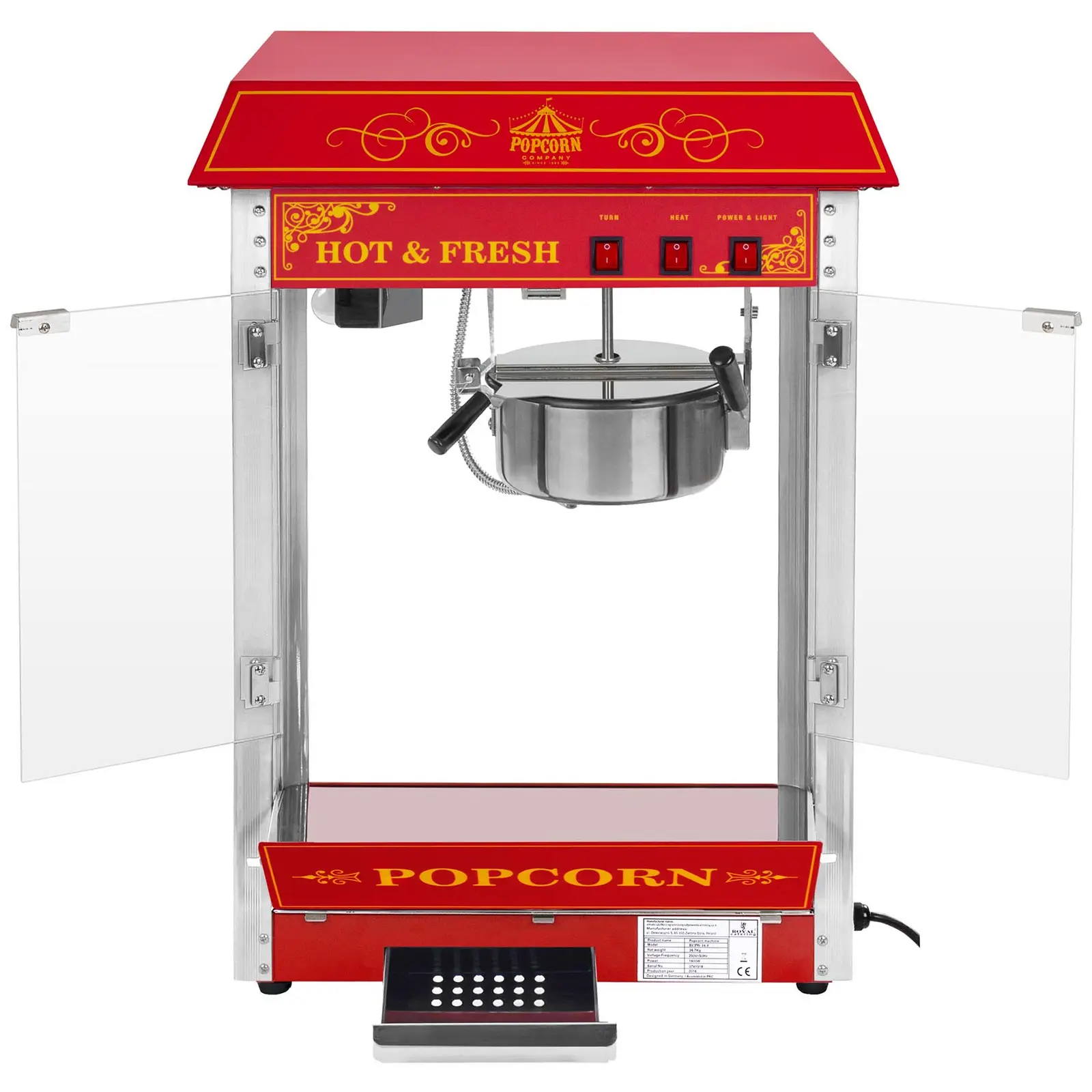 Machine à popcorn rouge - Design USA