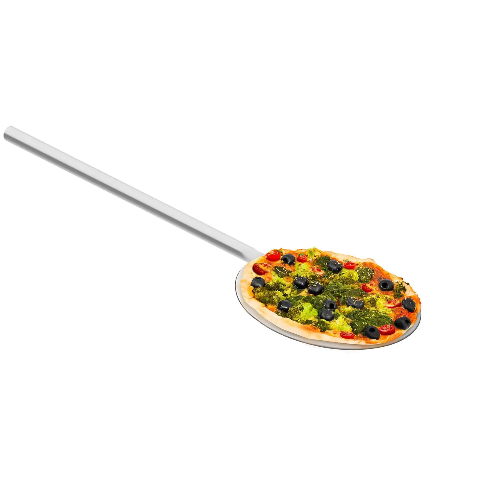 Pelle à pizza inox - 60 cm de long - 20 cm de diamètre