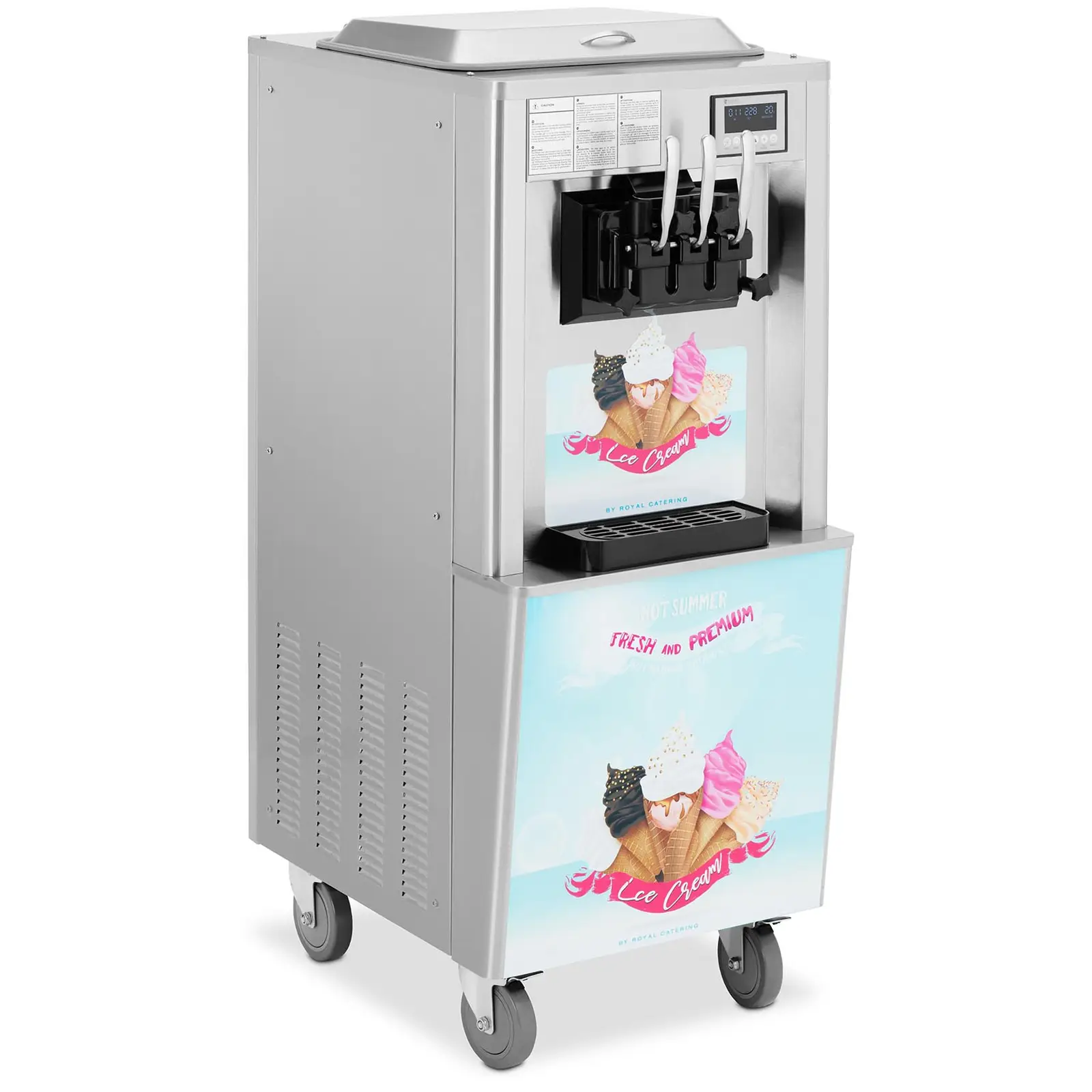 Machine à glace italienne - 2140 W - 33 l/h - 3 parfums - Royal Catering